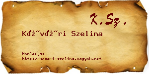 Kővári Szelina névjegykártya